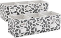 MAX Houser Fabric Storage Bins Cubes Baskets Containers with Dual Plastic Handles for Home Closet Bedroom Drawers Organizers, Flodable,Grey, Set of 6