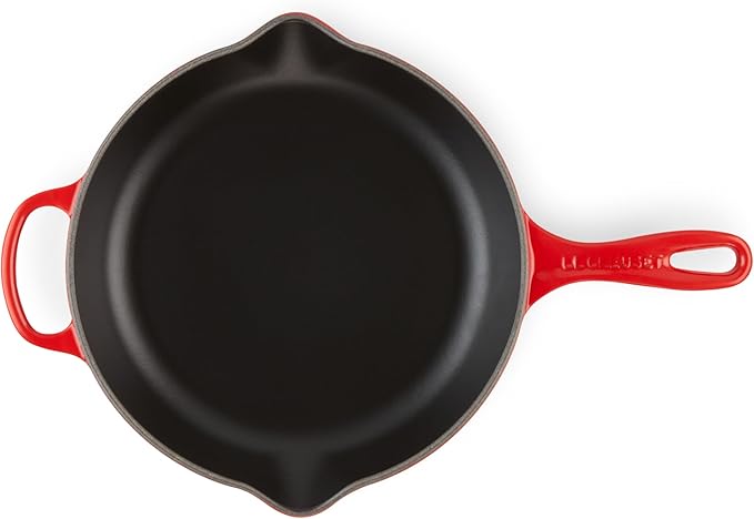 Le Creuset Enameled Cast Iron Signature Iron Handle Skillet, 10.25", Cerise