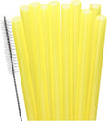 Dakoufish Replacement Straw for Stanley|Owala|Simple Modern 40oz 30oz Tumbler,10 Pack 12 Inch Yellow Reusable Straws With Cleaning Brush for Stanley Cup Accessorie,BPA Free,Dishwasher Safe