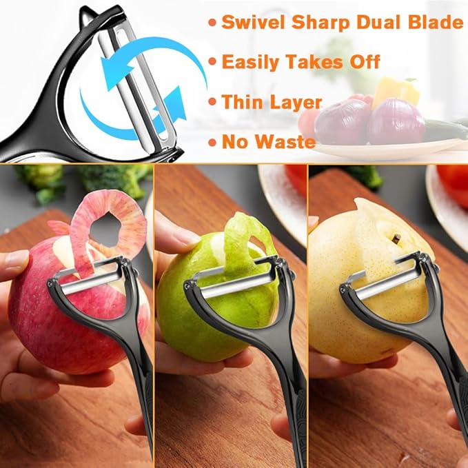 Potatoe peelers for Kitchen, Y shaped peeler for Vegetables, Fruits, Vegetable with Ergonomic Grip, 1 Pack, Black