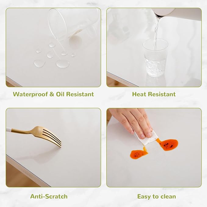 60 x 108 Inch Clear Table Cover Protector, Clear Table Protector for Dining Room Table, 1.5mm Plastic Table Cover, Waterproof Table Pad for Kitchen, Office