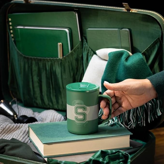 Corkcicle Harry Potter Coffee Mug - Stainless Steel Insulated Cup With Lid For Tea & Coffee - Non-Slip Silicone Base - Durable Travel Mug - Dishwasher Safe - BPA Free - Easy Grip - 16 oz - Slytherin
