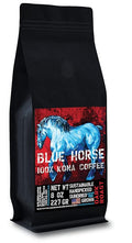 Blue Horse 100% Kona Coffee, Dark Roast, Arabica Whole Beans, 8 oz Bag, Farm Fresh, Authentic Hawaiian Coffee from the Big Island