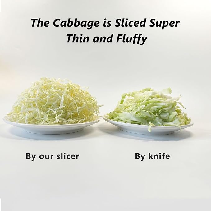 Fixed Thickness Vegetable Slicer – Ultra-Thin Cabbage Shredder for Salads, Jicama Tacos, Onion, Potato Chips – Fine Fluffy Cuts Mandoline Kitchen Tool