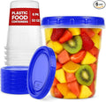 Plastic Food Deli Soup Containers With Twist Top Lids - (32 Oz) - [6 Pack] - Soup & Food Storage Containers Takeout To Go - Airtight Plastic Containers - Microwave, Freezer & Dishwasher Safe BPA-Free