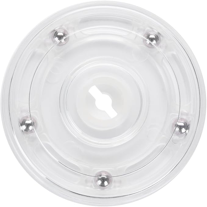 TamBee 4PCS 3Inch Acrylic Lazy Susan Turntable Organizer Revolving Display Base White Acrylic for Spice Rack Table Cake Kitchen Pantry Decorating
