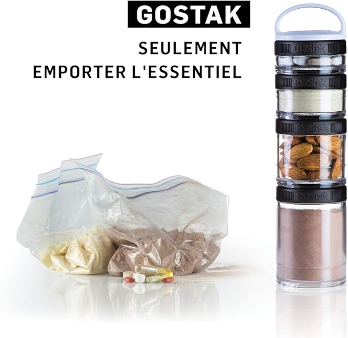 BlenderBottle GoStak Twist n' Lock Storage Jars, 150cc 2-Pak, White