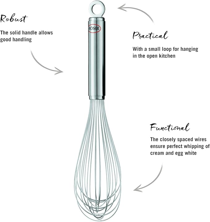 Rösle Stainless Steel Balloon Egg Whisk, 14 Wire, 12.6-inch