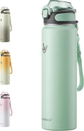 Enerbone 32 oz Insulated Water Bottle, Stainless Steel Bottle with Carrying Strap, Double-Wall Vacuum Insulation Design, Leakproof Sports Bottle with Straw, Keep Drinks Cold or Hot for Hours