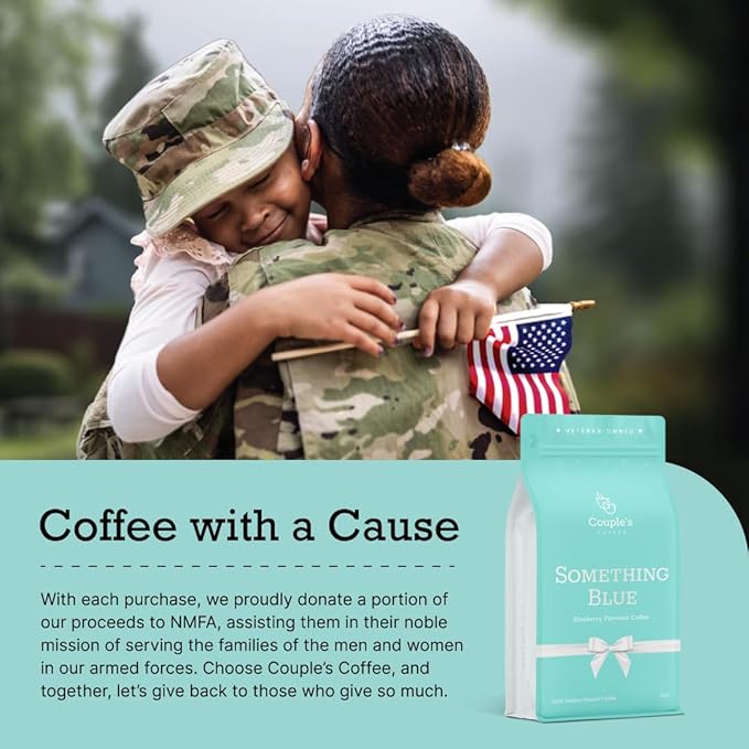 Couple’s Coffee Blueberry Flavored Ground Coffee | Something Blue Medium Roast Coffee | Perfect Something Blue Gift for Bride & Bride to Be Gifts | 12oz