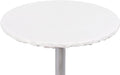 Yourtablecloth Heavy Duty Vinyl Round Fitted Tablecloth (Table Cover) with Flannel Backing Vibrant Colors Elasticized Tablecloth Great for Indoor and Outdoor Dining and Playing Cards 48” White