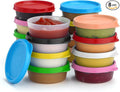 Condiment Cups Containers with Lids- 16 pk. 2.3 oz.Salad Dressing Container to go Small Food Storage Containers with Lids- Sauce Cups Leak proof Reusable Plastic BPA free for Lunch Box Picnic Travel