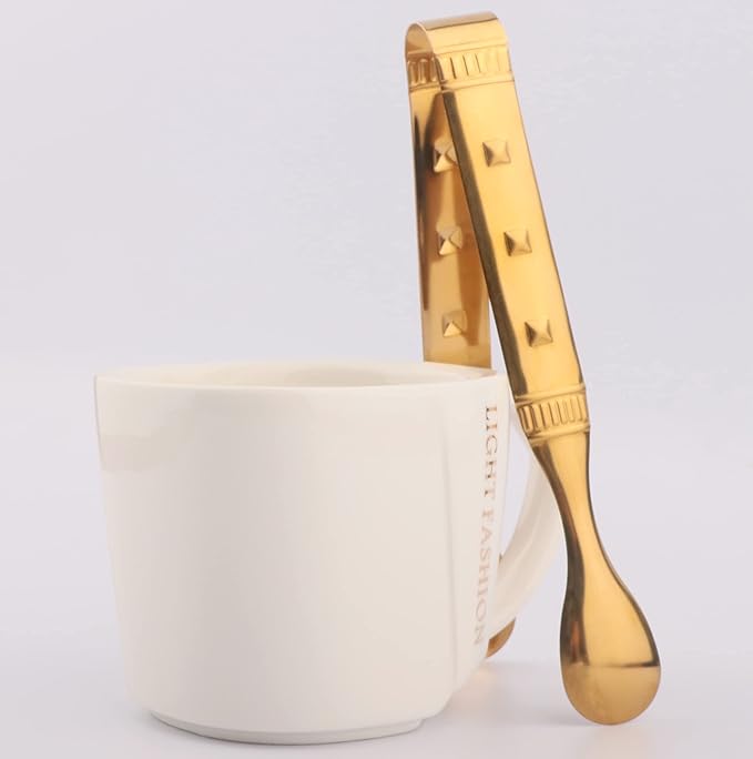 6-Pieces 6 Inch Gold Mini Tongs for Appetizers, Gold Serving Utensils for Serving Appetizers, Ice, Sugar