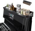 30" Magnetic Stove Top Shelf – Black Stainless Steel Spice Rack and Seasoning Organizer – Kitchen Shelf for Back of Stove – Over Stove Rack and Storage Organizer