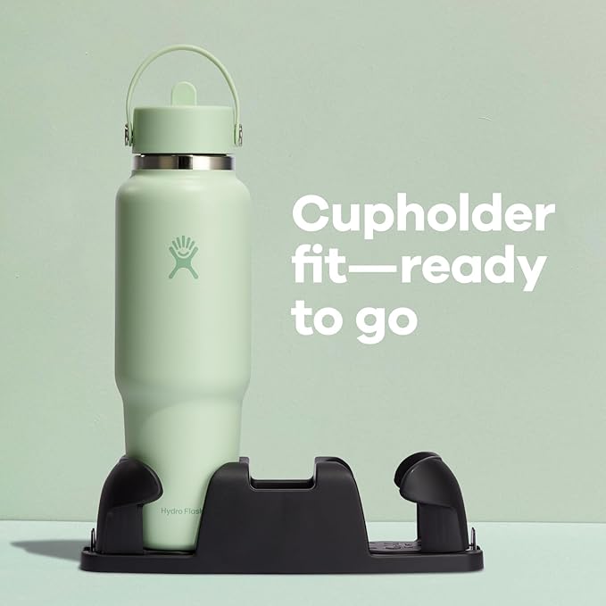 Hydro Flask Travel Water Bottle - Insulated Stainless Steel - Wide Straw Lid, Non Spill, Leakproof in 40 Oz Agave Green