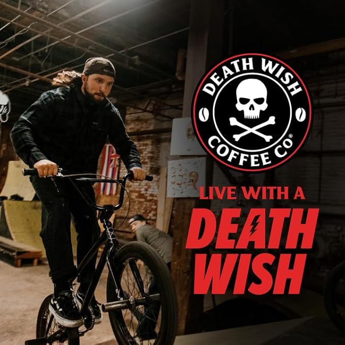 Death Wish Coffee Whole Bean Dark Roast - USA Organic Coffee Beans - Fair Trade Arabica & Robusta Coffee Beans - Dark Roast Coffee Beans (80 oz.)