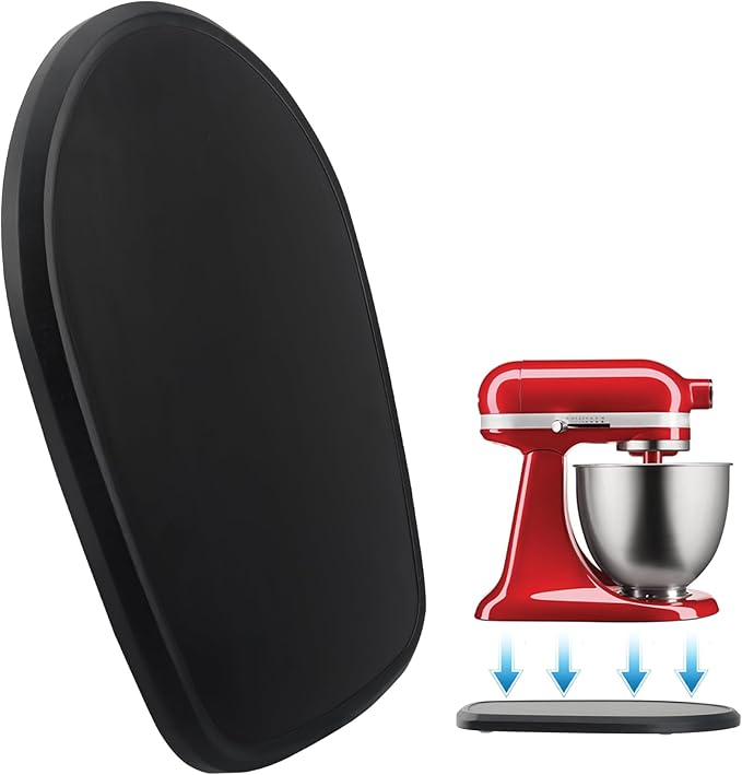 Upgrade Mixer Slider Mat for Kitchen Aid Stand Mixer, Bamboo Sliding Board for Artisan 4.5-5 Qt Tilt Head Stand Mixer, Kitchen Aid Accessories and Attachments, Thickness 2cm/0.79in, Black