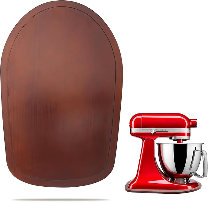 Mixer Slider Compatible with Kitchen aid Bowl Lift 4 .5-5 Qt Stand Mixer Pine Wood - Kitchen Countertop Storage Mover Sliding Caddy for Kitchen Aid 4 .5-5 Qt Mixer (4 .5-5 Qt -Bright Brown)