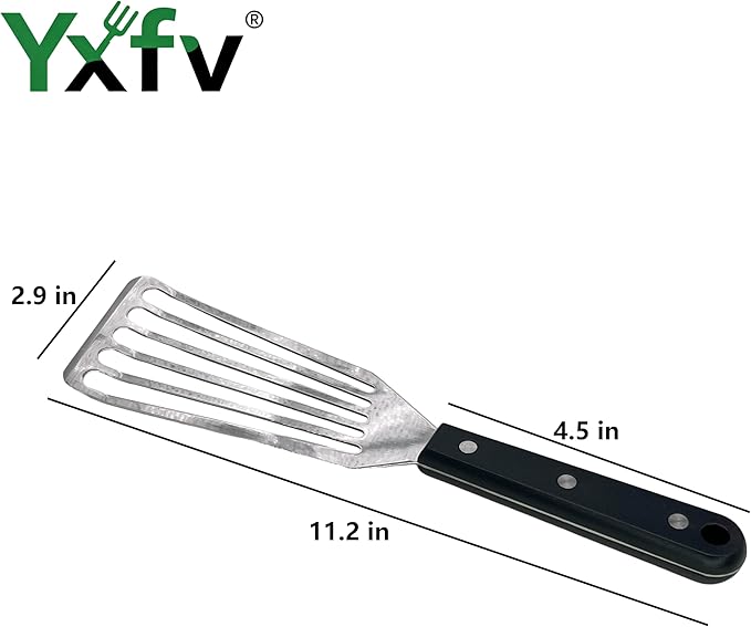 Professional Fish Spatula Stainless Steel, 11 Inch Flexible Slotted Turner, Heat Resistant & Dishwasher Safe for Kitchen Cooking, Flipping Eggs, Burgers and Outdoor BBQ Grilling