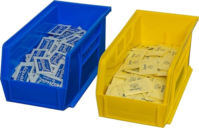 Akro-Mils 30230 AkroBins Plastic Storage Bins, Space-Saving Stackable Bins for Garage, Pantry, Craft Organization, 11-" x 5-" x 5-", Yellow, 12-Pack