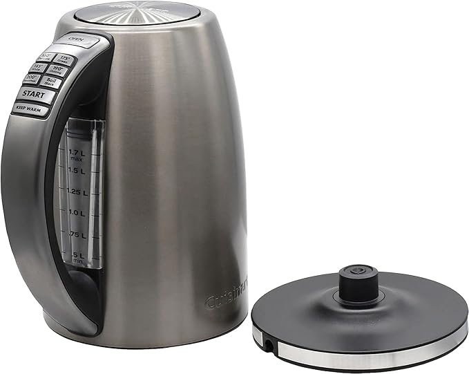 Cuisinart PerfecTemp 1.7-Liter Electric Kettle, Cordless Electric Tea Kettle, 1500W for Fast Heat-Up, 6 Preset Temperatures, 30-Minute Keep Warm, Stay Cool Nonslip Handle, Graphite Gray CPK-17GRP1