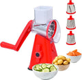 Premium Rotary Cheese Grater - Effortless Grating for Perfectly Shredded Cheese Every Time! (Red)