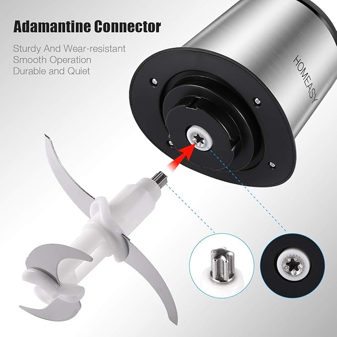 Meat Grinder Electric, Food Processor 2L Stainless Steel Meat Blender Food Chopper for Meat, Vegetables, Fruits and Nuts with 4 Sharp Blades, 350W, 8 Cups
