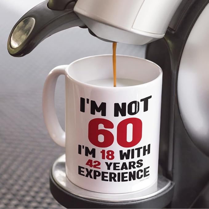 Vivulla68 60th Birthday Coffee Mug - Fabulous 1965 Gifts for Women and Men, Funny Gag Present for Mom, Sister, Sixty Year Old Party Cup, Drinking Mugs for Lady Turning 60 Year of Fabulous