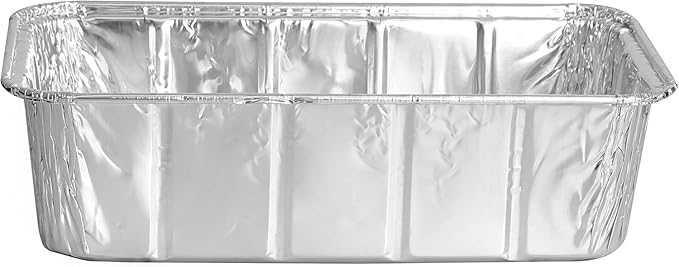PARTY BARGAINS 5 Lb Aluminum Loaf Pan - 60 Pack, Heavy Duty Disposable Bread Pans for Perfect for Baking, Lasagna, Meatloaf & Food Serving (Max 240°C)
