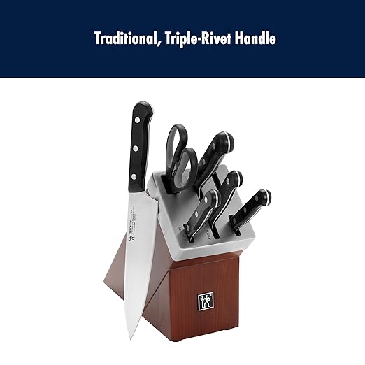 HENCKELS Solution Razor-Sharp 7-pc Knife Block Set, Chef Knife, Bread Knife, German Engineered Informed by 100+ Years of Mastery