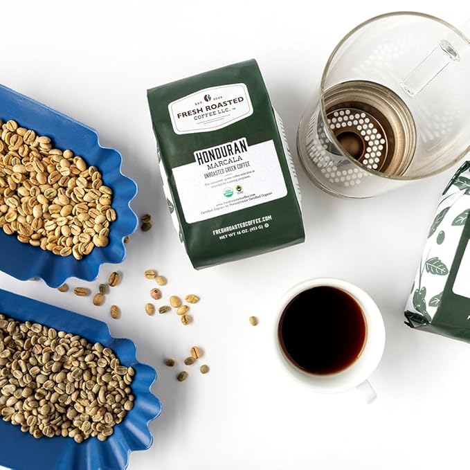 Fresh Roasted Coffee, Unroasted Organic Honduran Marcala | USDA Organic, 100% Single Origin, Kosher | 5 Pound