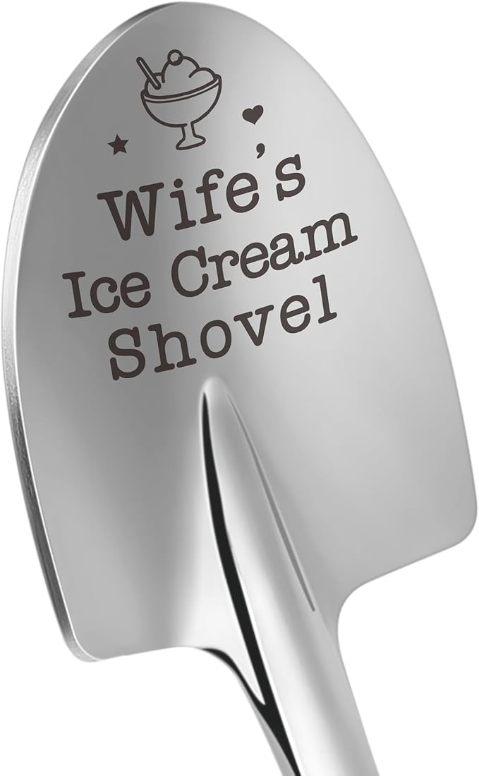 Wife Gifts from Husband, Wife Christmas Birthday Gift for Wifey Romantic I Love You Gift, Funny Christmas Stocking Stuffers for Women Anniversary Mothers Day Valentines for Her Ice Cream Shovel Gifts