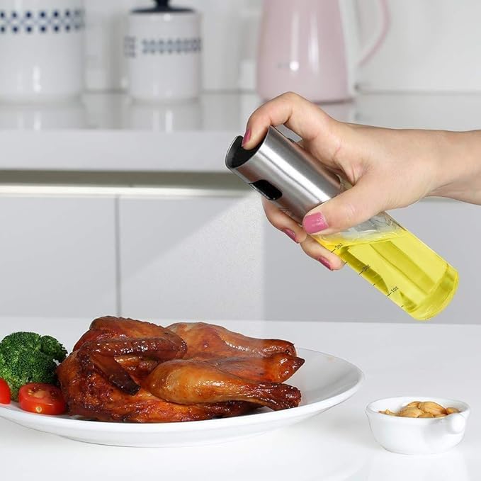 Olive Oil Sprayer Mister for Cooking Oil Spritzer for Air Fryer,Oil Spray Bottle for Vinegar Kitchen Gadgets for BBQ,Making Salad, Baking, Grilling (100ml)