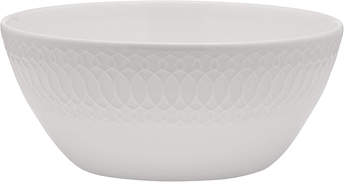 Mikasa Levi 40 Piece Bone China Dinnerware Set, Embossed Plates Bowls, Chip-Resistant, Lightweight, Elegant and Durable, Service for 8, White