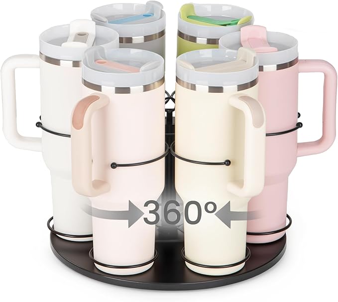 Upgraded Water Bottle Organizer for Stanley 40 oz/30 oz/20 oz,Rotating Stanley Cup Organizer Holder,Tumbler Holder Organizer, Easy to Install Kitchen Organizers and Storage for Stanley Cup Accessories