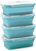 Alimat PluS 40.5oz Silicone Food Storage Containers with Lids, 4 Pack Set 1200ml Collapsible Meal Prep Lunch Containers, Microwave, Freezer and Dishwasher Safe