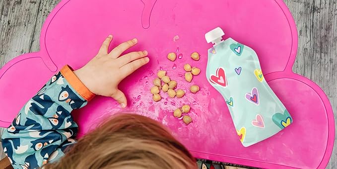 Squooshi Reusable Baby Food Pouches for Toddlers | BPA Free Plastic, Food Safe, Freezer Safe | Refillable for Applesauce Yogurt & Puree Squeeze Pouch | 12 Pack | 5 oz | Assorted Designs