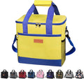 Iknoe Large Cooler Bag Collapsible 24 Can Insulated Bags Leakproof Lunch Cooler Tote with Multi-Pockets for Adult Insulated Thermal Bag for Beach, Picnic, Office Work(Yellow)