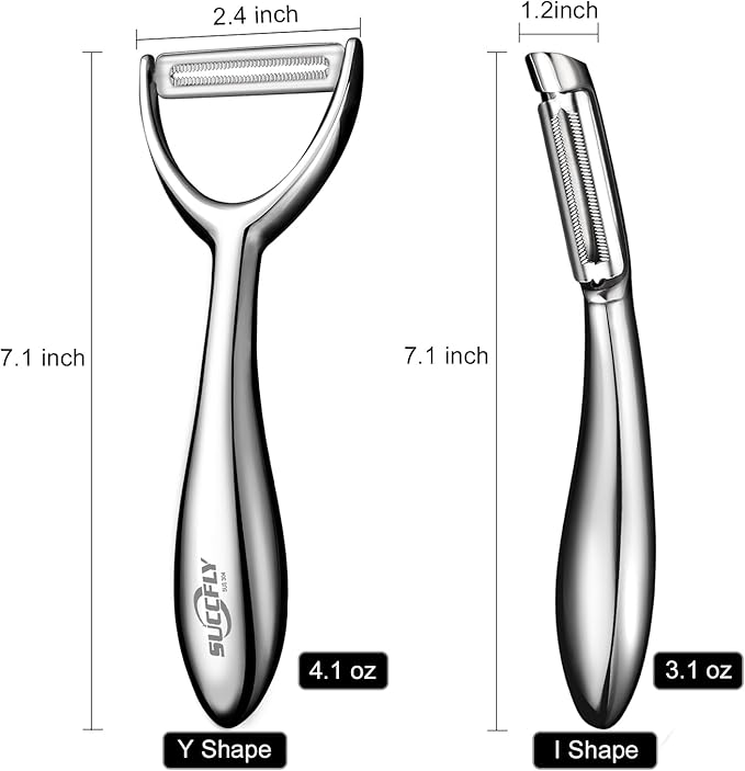 Vegetable Peeler Stainless Steel, Premium Potato Peelers for Kitchen, Veggie Fruit Peeler, Apple Carrot Cucumber Peeler，Ultra Sharp Rotary Blade, Heavy Duty Ergonomic Handle (5-year warranty）