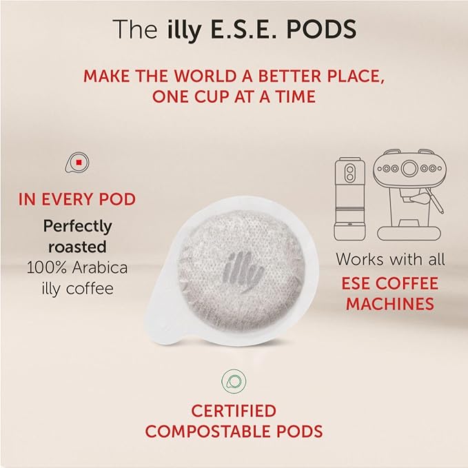 illy Classico E.S.E. Pods , Medium Roast, Classic Roast with Notes of Chocolate & Caramel, 100% Arabica Coffee, All-Natural, No Preservatives, 18 Count (Pack of 12)