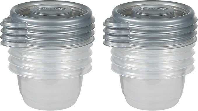 Glad GladWare Home Mini Round Food Storage Containers - Small Meal Container Holds up to 4 Ounces of Food - Lock Tight Seal, 8 Count - 12 Pack