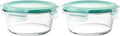 OXO Glass Food Storage Container, 4 Cup, Round | Smart Seal | Leakproof | Airtight | Pack of 2