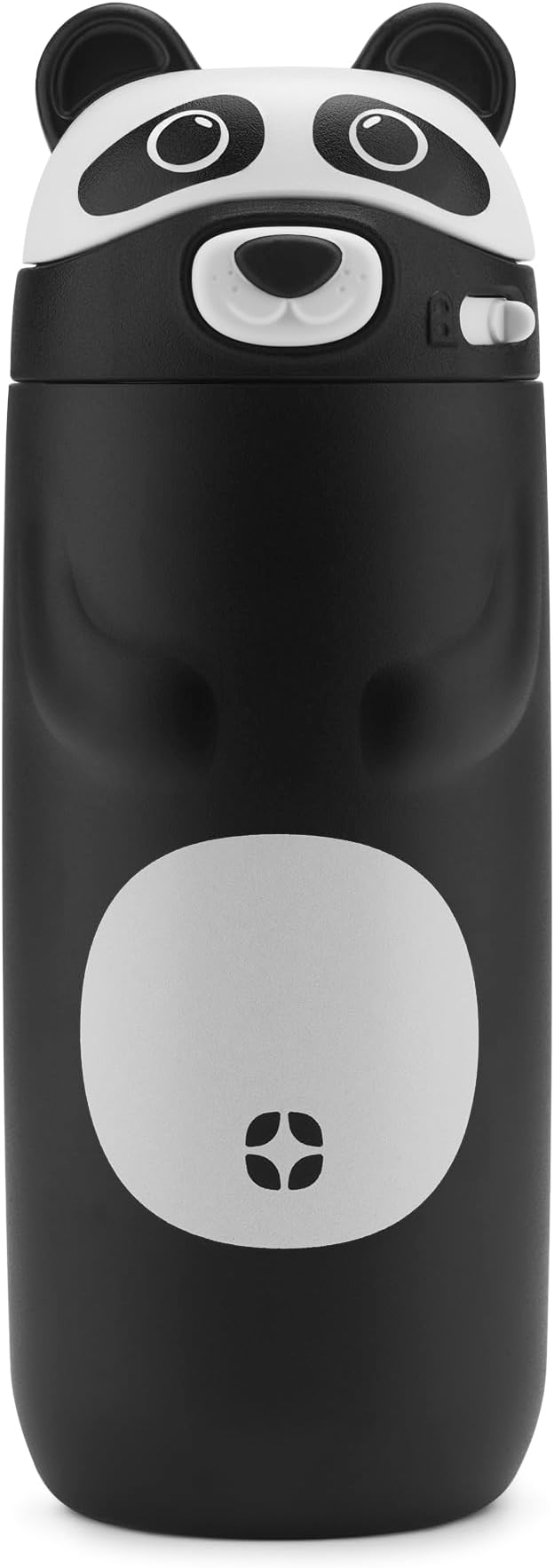 Ello Ellies 12oz Vacuum Insulated Stainless Steel Kids Water Bottle with Straw and Built-in Carrying Handle and Leak-Proof Locking Lid for School Backpack, Lunchbox and Outdoor Sports, Panda