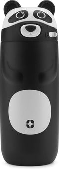 Ello Ellies 12oz Vacuum Insulated Stainless Steel Kids Water Bottle with Straw and Built-in Carrying Handle and Leak-Proof Locking Lid for School Backpack, Lunchbox and Outdoor Sports, Panda