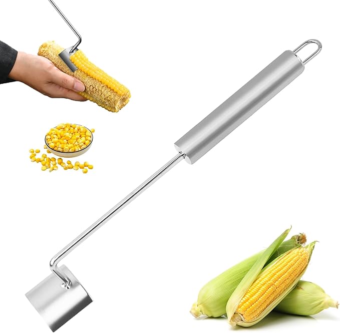 orn Cob Stripper, Long Handle Corn Peeler for Corn on the Cob Stainless Steel Corn Stripping Tool Fast and Safe, Suitable for Home Kitchens, Restaurant Chefs, Outdoor Dining Enthusiasts