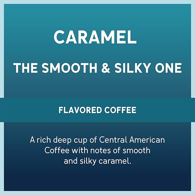 Caribou Coffee, Medium Roast Ground Coffee - Caramel Flavored 66 Ounces (6 Bags of 11 Ounces)