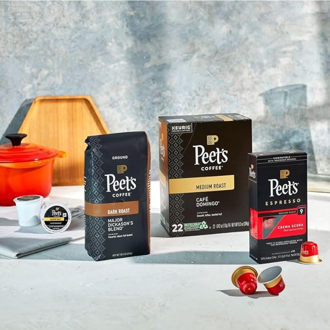 Peet's Coffee, Dark Roast Keurig K-Cup Pods - French Roast 10 Count (1 Box of 10 Pods)