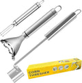3Pcs Corn Peeler Set, Stainless Steel Corn Peeler, Stripper Tool And Corn Holder, Corn Stripping Tool For Corn On The Cob, Easy Cob Cutter And Remover