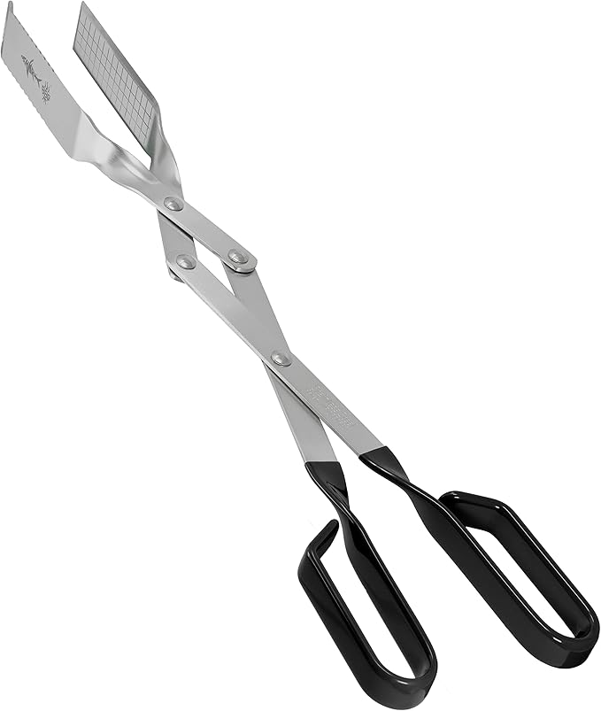 Shark BBQ Tongs for Steak, 17.5" Extra Long, Stainless Steel Grilling Tongs with Scissor Grip, Tong for Cooking, Kitchen & Outdoor Grill - Perfect Barbecue Tool & Gift for Grill Masters, Black