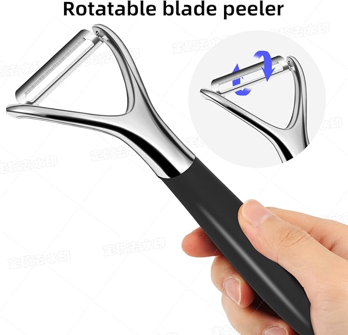 LIIGEMI Stainless Steel Y Peeler with Sharp Blade, Non-slip Plastic Handle for Comfortable Peeling of Potatoes, Apples, Cucumbers, and More - Dishwasher Safe Vegetable Peeler